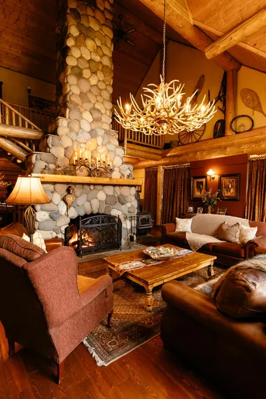 The main level of the main Ranch House has the great room for the enjoyment of all guests