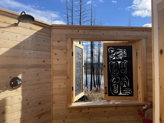 Salish Indigenous screens designed by Noel Brown