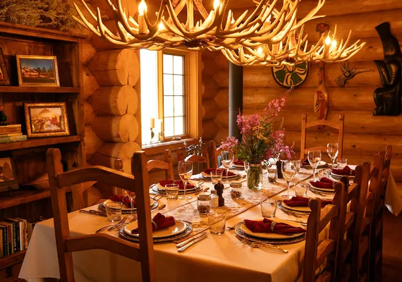 Siwash Lake Wilderness Resort - the Ranch House fine dining room
