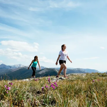 Mountain ridge walk during Siwash Lake heli-safari