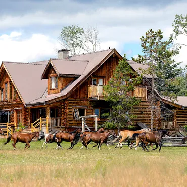 The luxury lodge at Siwash Lake is the quintessential log Ranch House.  